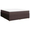 vidaXL Cama com molas/colch&atilde;o 180x200 cm tecido castanho-escuro