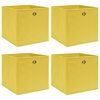 vidaXL Caixas de arruma&ccedil;&atilde;o 4 pcs 32x32x32 cm tecido amarelo