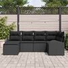 vidaXL Conjunto de Sof&aacute; de Jardim 6 pcs Preto vime PE