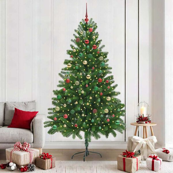 vidaXL &Aacute;rvore de Natal com 300 LEDs com suporte Verde 210 cm PE