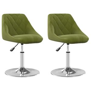 vidaXL Cadeiras de jantar girat&oacute;rias 2 pcs veludo verde-claro