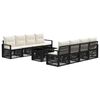vidaXL Conjunto de Sof&aacute; de Jardim 9 unid. Preto e Branco Creme vime PE