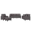 vidaXL 4 pcs conjunto de sof&aacute;s com almofadas couro artificial cinzento