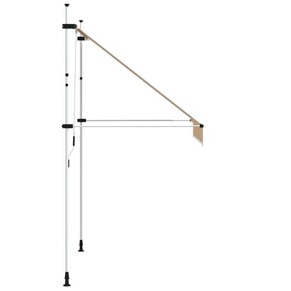 vidaXL Toldo retr&aacute;til manual 200 cm riscas laranjas e brancas