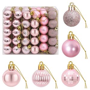 vidaXL Conjunto de Bolas de Natal 150 unid. Rosa 3 cm Poliestireno