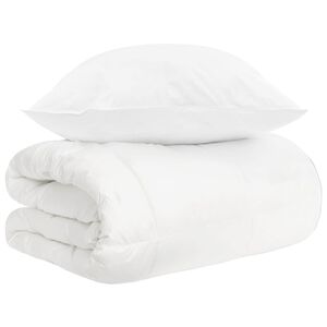 vidaXL Conjunto de Edredom 2 unid. Branco Fibra de bambu
