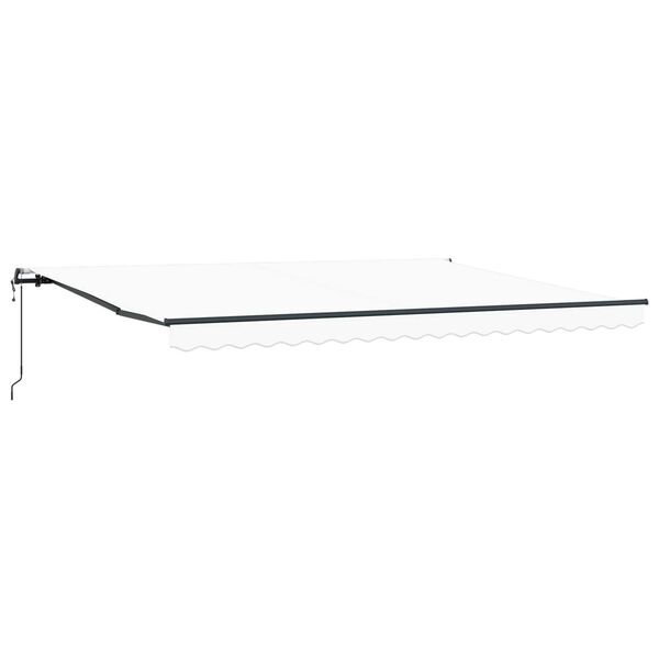 vidaXL Toldo Retr&aacute;til Branco 450 &times; 300 cm Tecido e Alum&iacute;nio