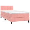 vidaXL Cama com molas/colch&atilde;o 90x190 cm veludo rosa