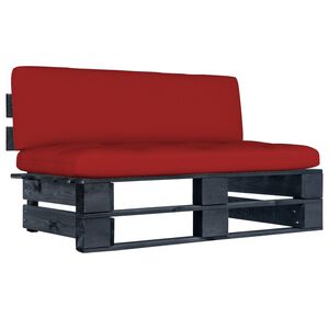 vidaXL Sof&aacute; de centro em paletes p/ jardim pinho impregnado a preto