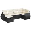 vidaXL 6 pcs conjunto sof&aacute;s de jardim c/ almofad&otilde;es vime PE preto