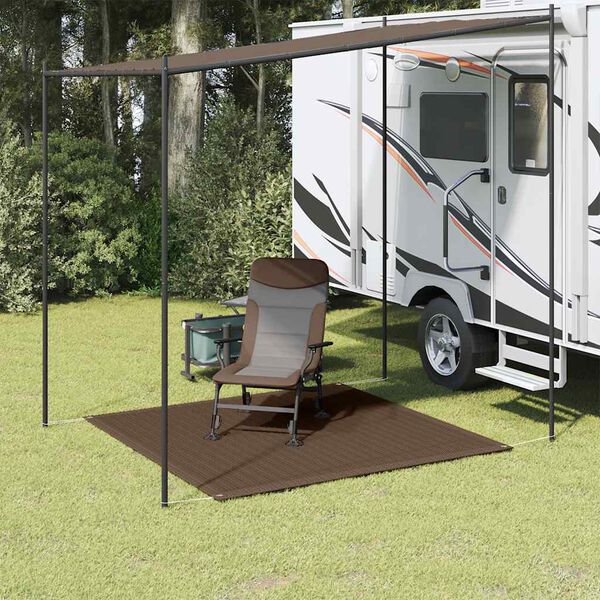vidaXL Tapete de campismo para tenda 200x200 cm castanho