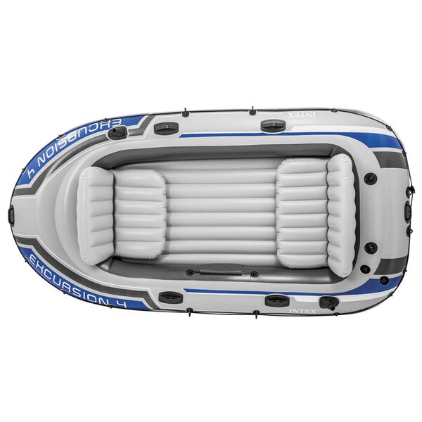 Intex Conj. barco insufl&aacute;vel Excursion 4 c/ motor de corrico e suporte