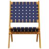 vidaXL Cadeiras jardim dobr&aacute;veis 2pcs ac&aacute;cia maci&ccedil;a/tecido azul-escuro