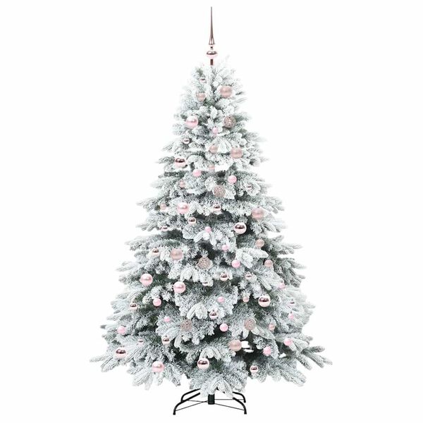 vidaXL &Aacute;rvore de Natal Artificial com 300 LEDs Branco 180 cm PE e PVC