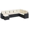 vidaXL 8 pcs conjunto sof&aacute;s de jardim com almofad&otilde;es vime PE preto