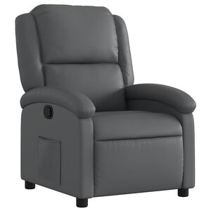 vidaXL Poltrona reclin&aacute;vel couro artificial cinzento