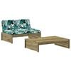 vidaXL 2 pcs conjunto lounge de jardim c/ almofad&otilde;es pinho impregnado
