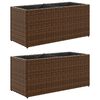 vidaXL Canteiro jardim com 2 vasos 2pcs 72x30x32 cm vime PE castanho