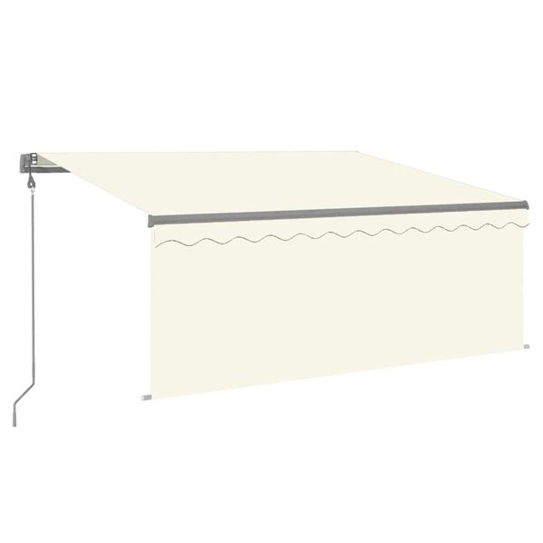 vidaXL Toldo retr&aacute;til autom&aacute;tico com estore 3x2,5 m cor creme