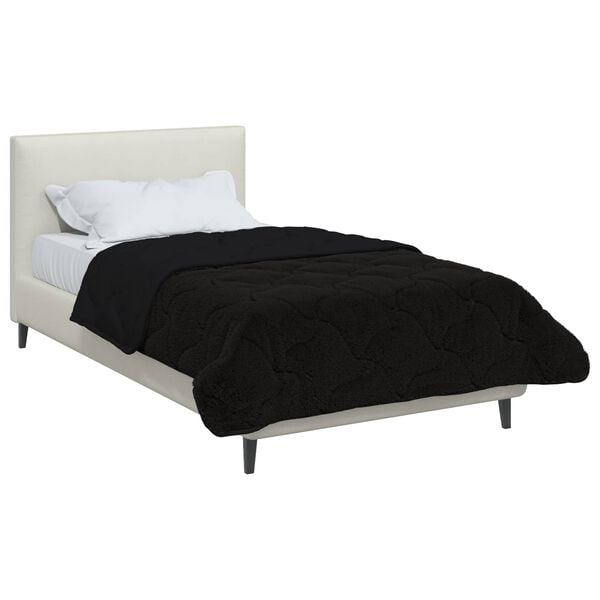 vidaXL Duvet de Ano Inteiro Colchonete Preto 135 x 220 cm