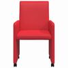 vidaXL Cadeiras de Jantar com Rodas 2 pcs Vermelho 57 x 66 x 94 cm