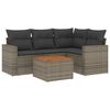 vidaXL 5 pcs conjunto sof&aacute;s de jardim c/ almofad&otilde;es vime PE cinzento
