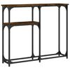 vidaXL Mesa consola 90x22,5x75 cm derivados de madeira carvalho fumado