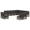 vidaXL Conjunto de Sof&aacute; de Jardim 13 unid. Cinzento vime PE