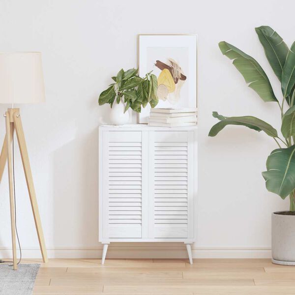 vidaXL Portas de arm&aacute;rio 2 pcs design de persiana 69x29,5 cm branco