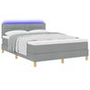 vidaXL Cama Box Spring LED com led Cinzento-claro 160 x 200 cm tecido
