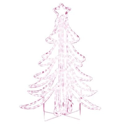 vidaXL Árvore de Natal dobrável c/ LEDs 87x87x93 cm branco quente