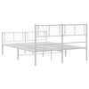 vidaXL Estrutura de cama com cabeceira e p&eacute;s 140x190 cm metal branco