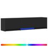 vidaXL Rack de TV com LED 165 x 34 x 40 cm Preto Madeira engenheirada