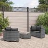 vidaXL 5 pcs conjunto sofás de jardim c/ almofadões vime PE cinzento