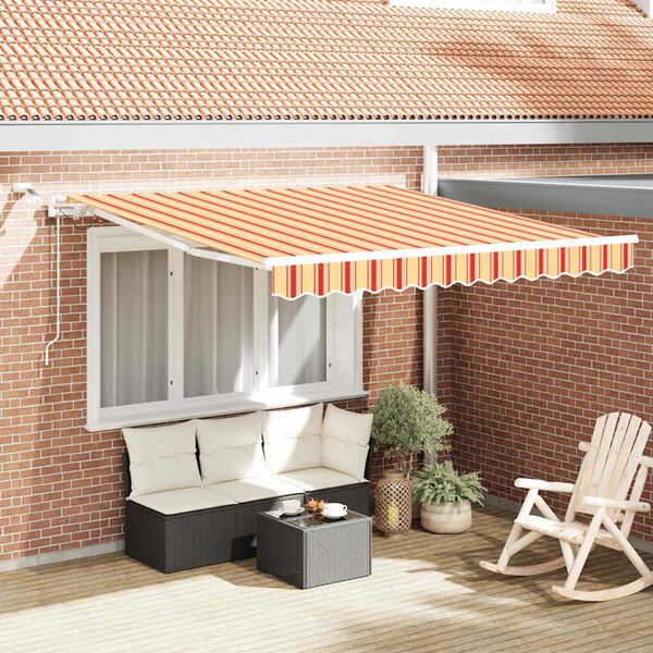 vidaXL Toldo Retr&aacute;til Amarelo e Laranja 300 x 250 cm Poli&eacute;ster e Metal