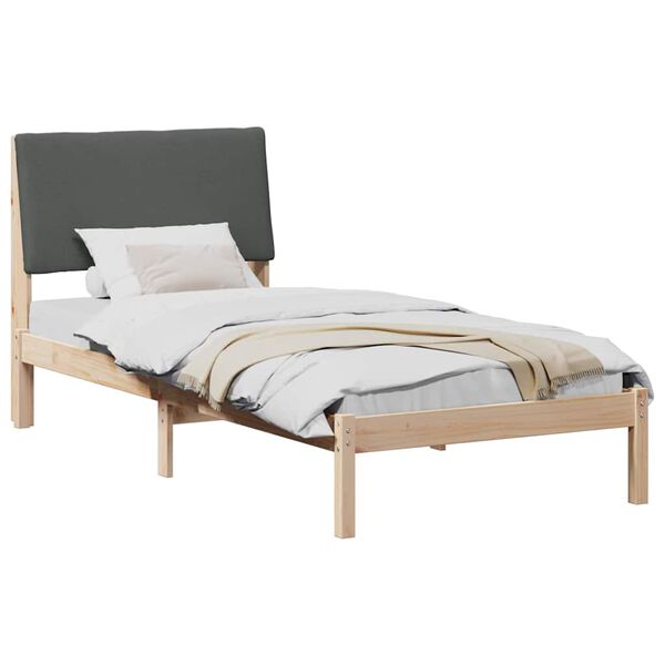 vidaXL Estrutura da cama castanho e cinzento-escuro 90 x 200 cm