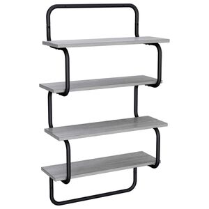 vidaXL Estante de Parede de 4 Andares Sonoma cinzento