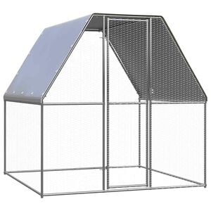 vidaXL Galinheiro 2x2x2 m a&ccedil;o galvanizado prateado e cinzento