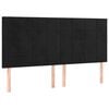 vidaXL Cabeceira Preta 200x5x118/128 cm Veludo
