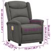 vidaXL Poltrona de massagens el&eacute;trica tecido microfibra cinza-escuro