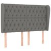 vidaXL Cabeceira cama c/ abas tecido 163x23x118/128 cm cinzento-escuro