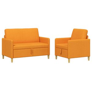 vidaXL Conjunto de Sof&aacute; com Armazenamento 2 unid. Amarelo Escuro