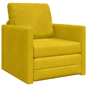 vidaXL Sof&aacute;-Cama 60cm Amarelo Escuro Veludo