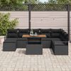 vidaXL Conjunto de Sof&aacute; de Jardim 9 pcs Preto Rattan Sint&eacute;tico