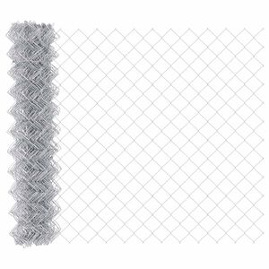 vidaXL Cerca de Malha 10 x 1 m A&ccedil;o galvanizado Prateado