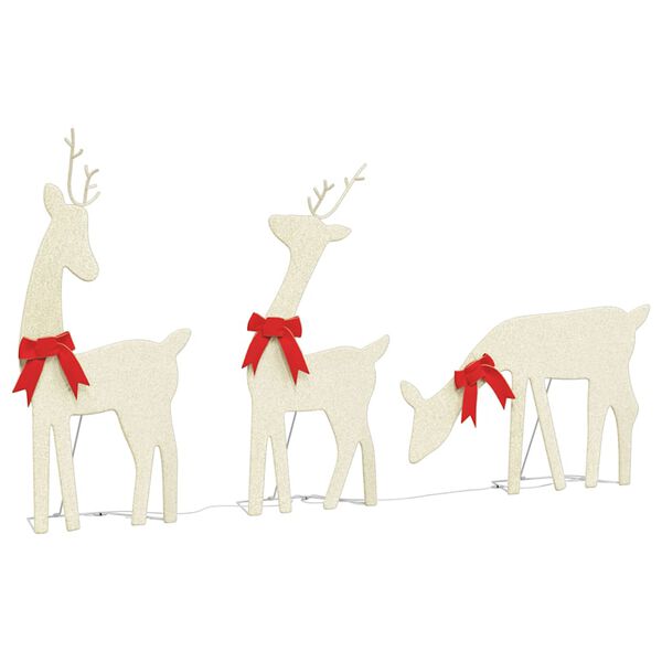 vidaXL Decoração de Natal renas 3 pcs 90 LEDs branco quente