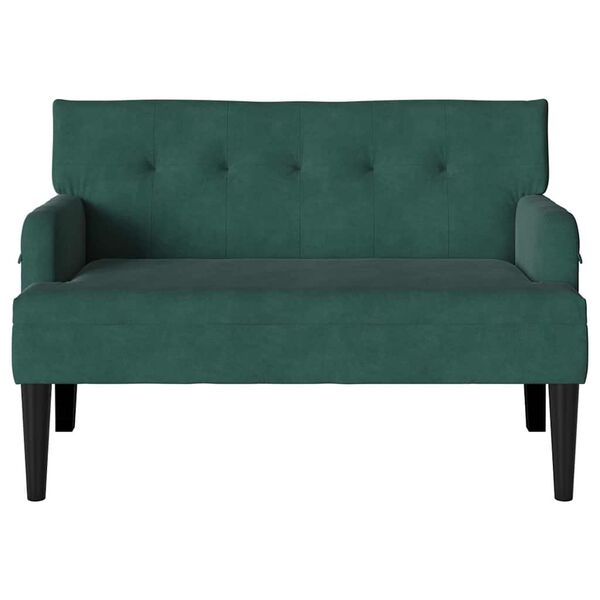 vidaXL Banco Chesterfield Verde Escuro 112 x 65.5 x 75 cm Veludo