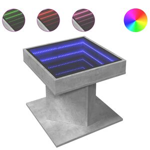 vidaXL Mesa de centro c/ LEDs 50x50x45 cm madeira processada