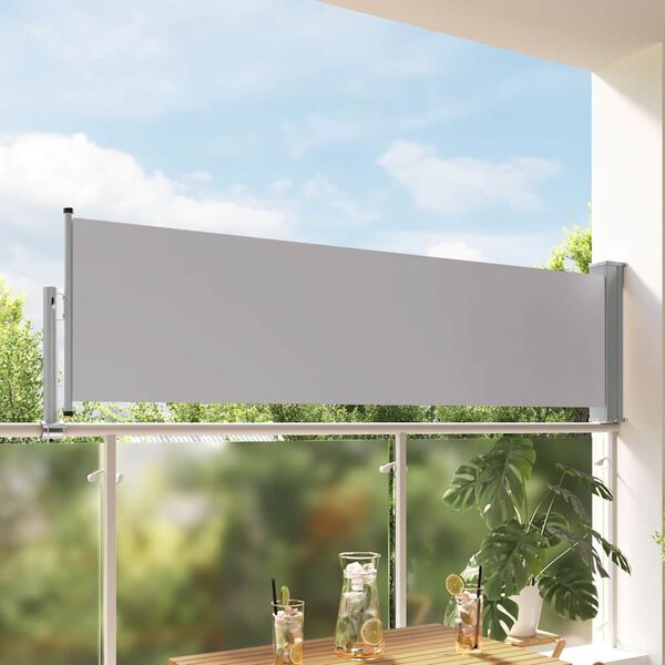 vidaXL Toldo lateral retr&aacute;til para p&aacute;tio 80x300 cm cinzento
