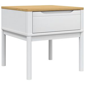 vidaXL Mesa para candeeiro FLORO 55x55x54 cm pinho maci&ccedil;o branco